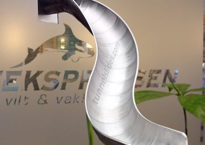 Glissière courbée de pente, acier inoxydable, HP 2m